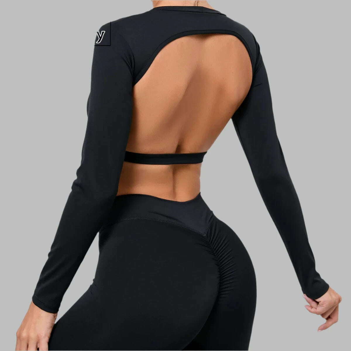 Sexy Long Sleeve Yoga Clothes Backless Gym Top Women Breathable Fitnes Sexy Long Sleeve Yoga Clothes Backless Gym Top Women Breathable Fitnes