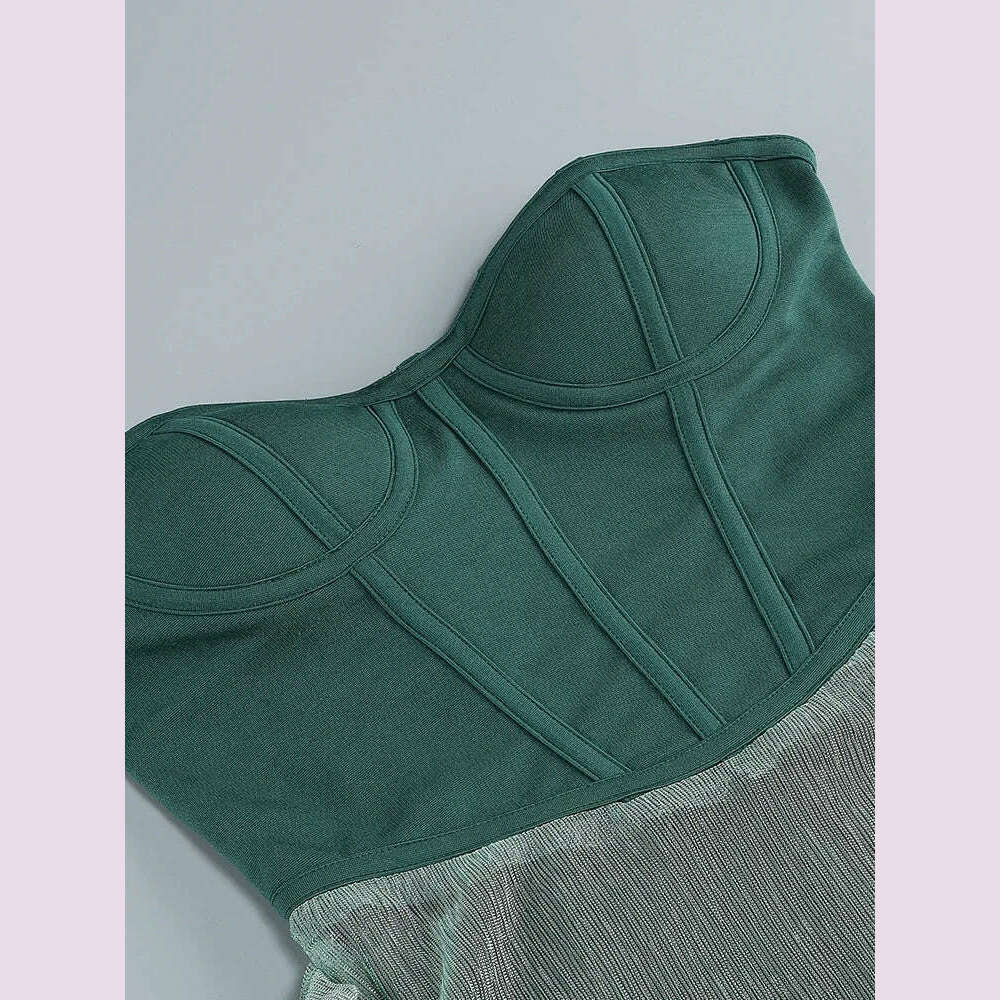 KIMLUD, Sexy One Shoulder Draped Glitter Long Dress Women Brown Corset Sparkly Backless Bodycon Maxi Dresses Evening Party Gowns, KIMLUD Womens Clothes