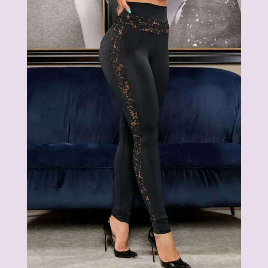 Sexy Women's Stretch High Waist Pencil Pants Skinny Trousers - KIMLUD