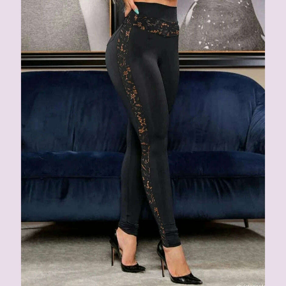 Sexy Women's Stretch High Waist Pencil Pants Skinny Trousers - KIMLUD