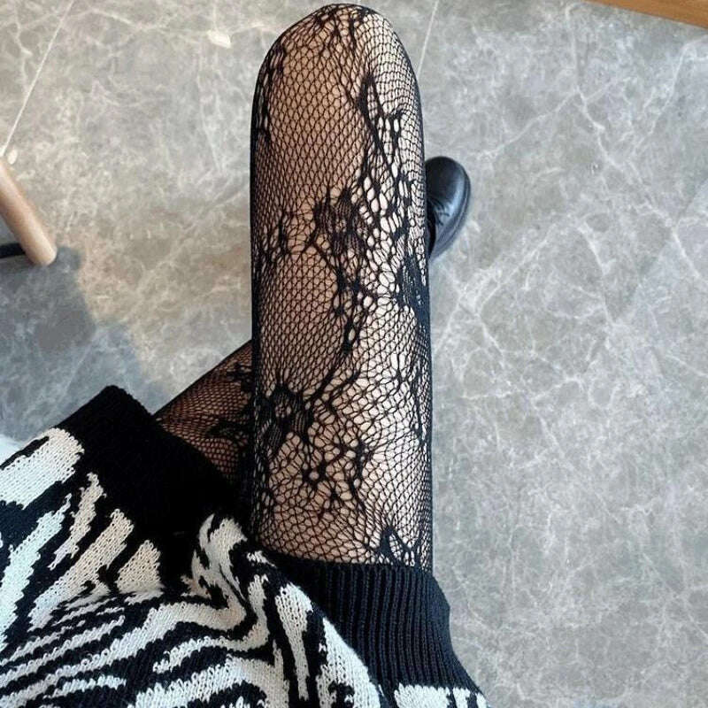Sexy Women's Leopard Print Mesh Fishnet Net Pantyhose Stockings Party Tights Socks Stockings Lolita JK G Tights Gothic Clothes - KIMLUD