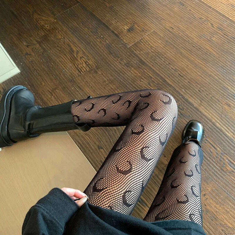 Sexy Women's Leopard Print Mesh Fishnet Net Pantyhose Stockings Party Tights Socks Stockings Lolita JK G Tights Gothic Clothes - KIMLUD