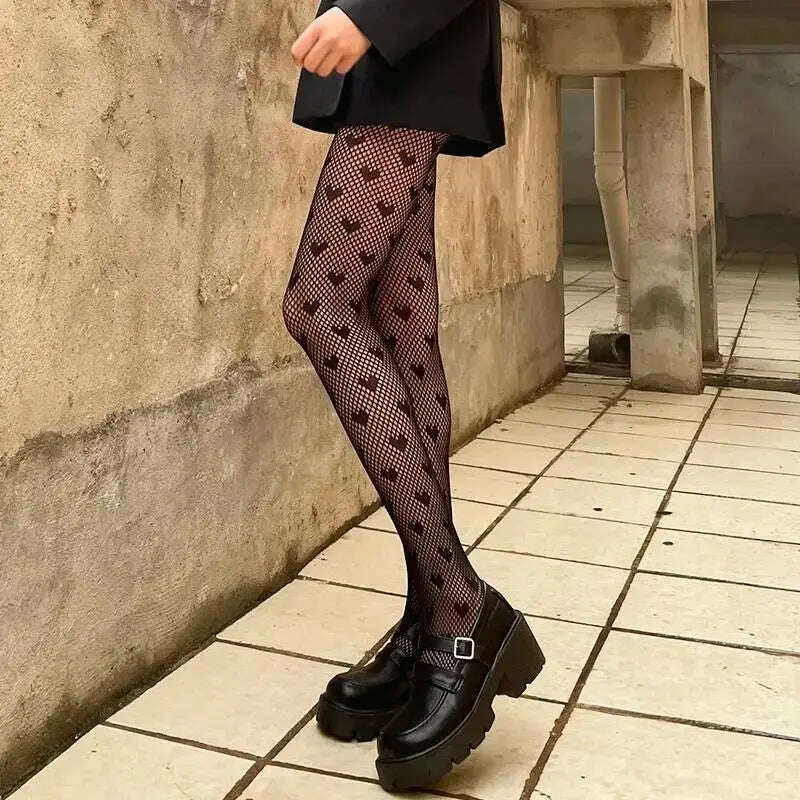 Sexy Women's Leopard Print Mesh Fishnet Net Pantyhose Stockings Party Tights Socks Stockings Lolita JK G Tights Gothic Clothes - KIMLUD
