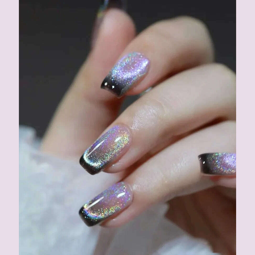 SHAKA 10ml Super Flash Laser Rainbow Cat Eye Gel Nail Polish, Versatile Sparkle Cat Eye Diamond Pigment Sparkle Rainbow - KIMLUD