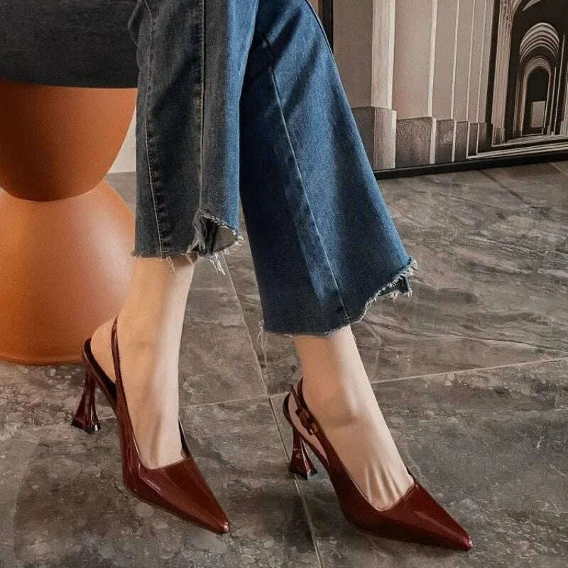 KIMLUD, Sharp Pointed Niche Women Shoe 2025 Fashion New Women High Heel Versatile Simple Single Shoes Trendy Temperament Women's Sandals, KIMLUD Womens Clothes