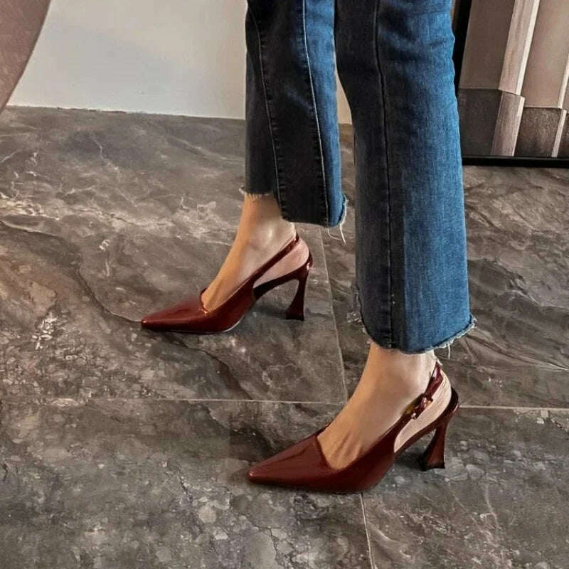 KIMLUD, Sharp Pointed Niche Women Shoe 2025 Fashion New Women High Heel Versatile Simple Single Shoes Trendy Temperament Women's Sandals, KIMLUD Womens Clothes