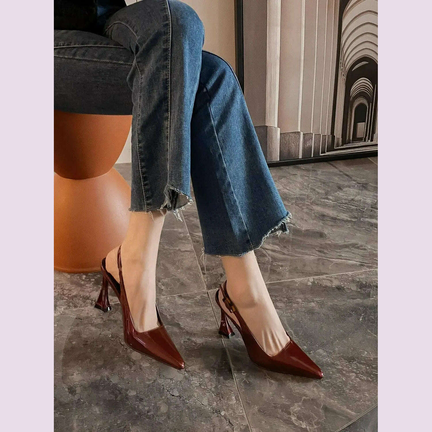 KIMLUD, Sharp Pointed Niche Women Shoe 2025 Fashion New Women High Heel Versatile Simple Single Shoes Trendy Temperament Women's Sandals, KIMLUD Womens Clothes