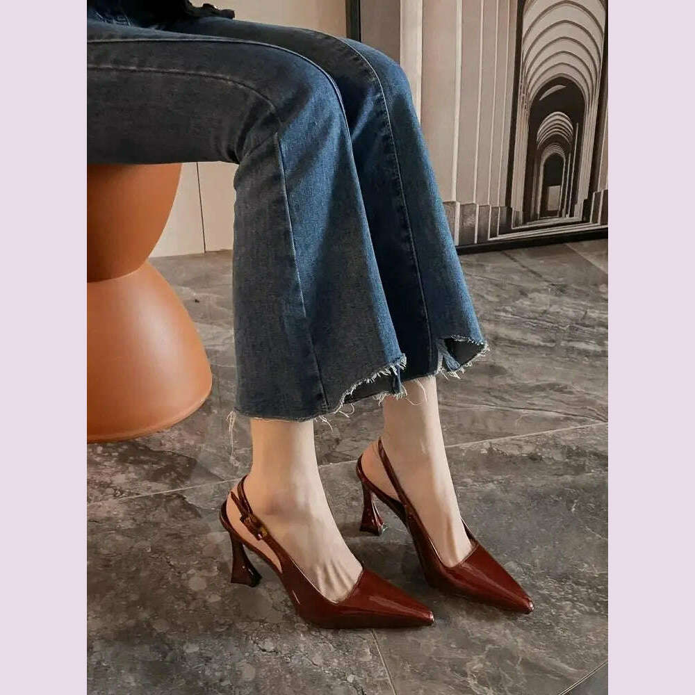 KIMLUD, Sharp Pointed Niche Women Shoe 2025 Fashion New Women High Heel Versatile Simple Single Shoes Trendy Temperament Women's Sandals, KIMLUD Womens Clothes