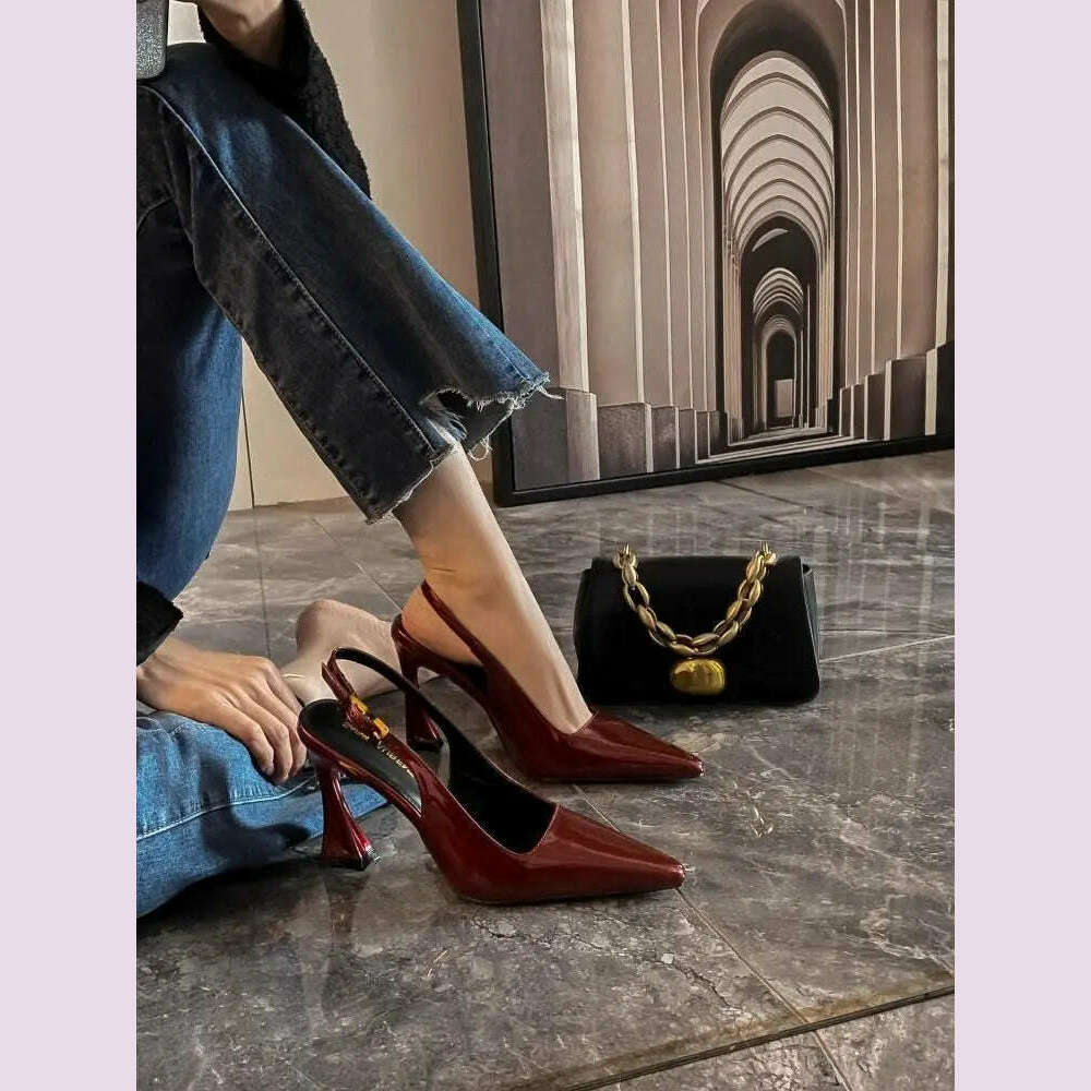 KIMLUD, Sharp Pointed Niche Women Shoe 2025 Fashion New Women High Heel Versatile Simple Single Shoes Trendy Temperament Women's Sandals, KIMLUD Womens Clothes