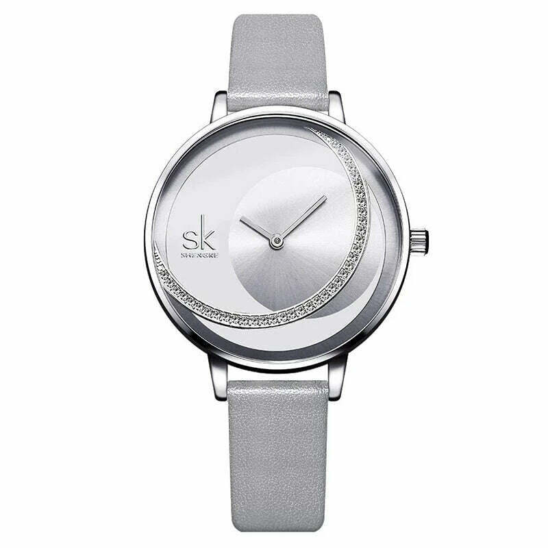 Shengke Crystal Women Watch Luxury Brand Ladies Dress Watches Original Design Quartz Wrist Watches Creative SK Watch For Women - KIMLUD