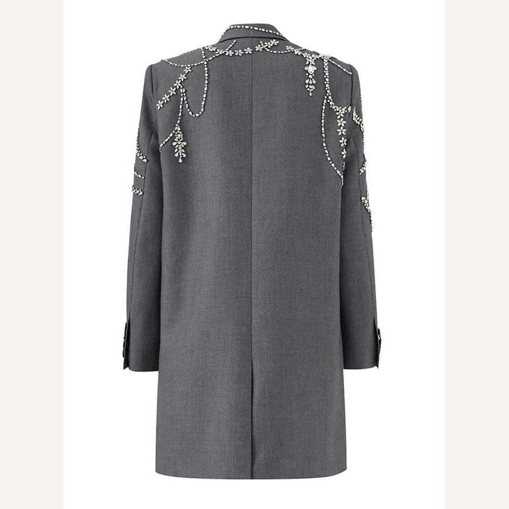 KIMLUD, SHENGPALAE Fashion Women Suit Dress Embroidered Flares Notched Collar Double Breasted Temperament Vestido Autumn 2023 New 5R6031, KIMLUD Womens Clothes