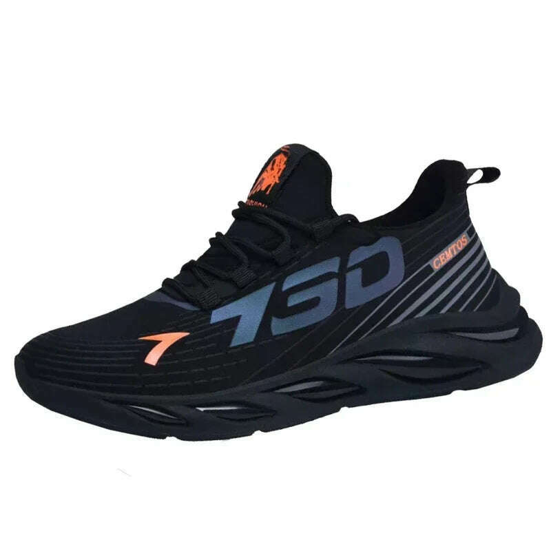 KIMLUD, Shoes for Men Casual Slip on Fashion Sneakers Breathable Running Shoes Outdoor Walking Training Tennis Shoes, Orange / 43, KIMLUD APPAREL - Womens Clothes