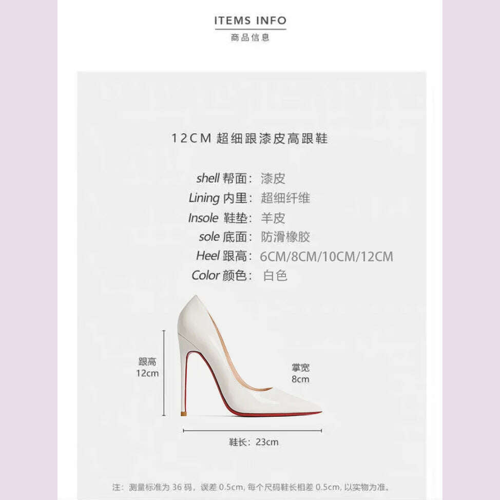 KIMLUD, Shoes Woman 2024 Trend Luxury Shoes For Women Brand Pumps Red Shiny Bottom Pointed Toe High Heels Party Elegant Ladies Shoe 2025, KIMLUD Womens Clothes
