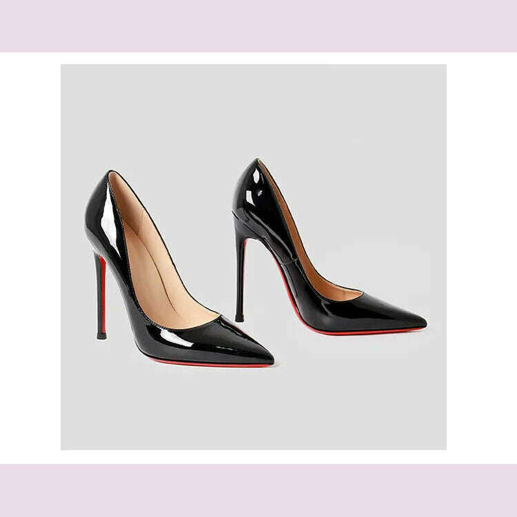 KIMLUD, Shoes Woman 2024 Trend Luxury Shoes For Women Brand Pumps Red Shiny Bottom Pointed Toe High Heels Party Elegant Ladies Shoe 2025, KIMLUD Womens Clothes