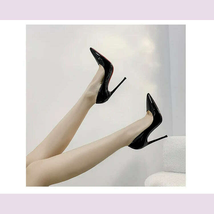 KIMLUD, Shoes Woman 2024 Trend Luxury Shoes For Women Brand Pumps Red Shiny Bottom Pointed Toe High Heels Party Elegant Ladies Shoe 2025, KIMLUD Womens Clothes