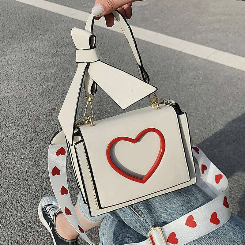 KIMLUD, Shoulder Bags Heart Handbags Fashion Designer Luxury Crossbody Bag for Women High Quality Casual Flap Female Cute Messenger Bags, KIMLUD Womens Clothes