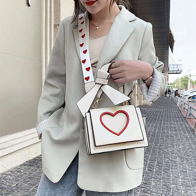 KIMLUD, Shoulder Bags Heart Handbags Fashion Designer Luxury Crossbody Bag for Women High Quality Casual Flap Female Cute Messenger Bags, KIMLUD Womens Clothes