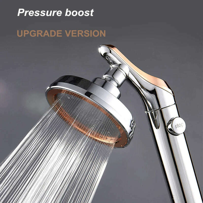 KIMLUD, Shower Head Bathroom Rotating High Pressure Water Saving Handheld Shower Head Adjustable Stop Button Water Rain Shower Heads, KIMLUD Womens Clothes