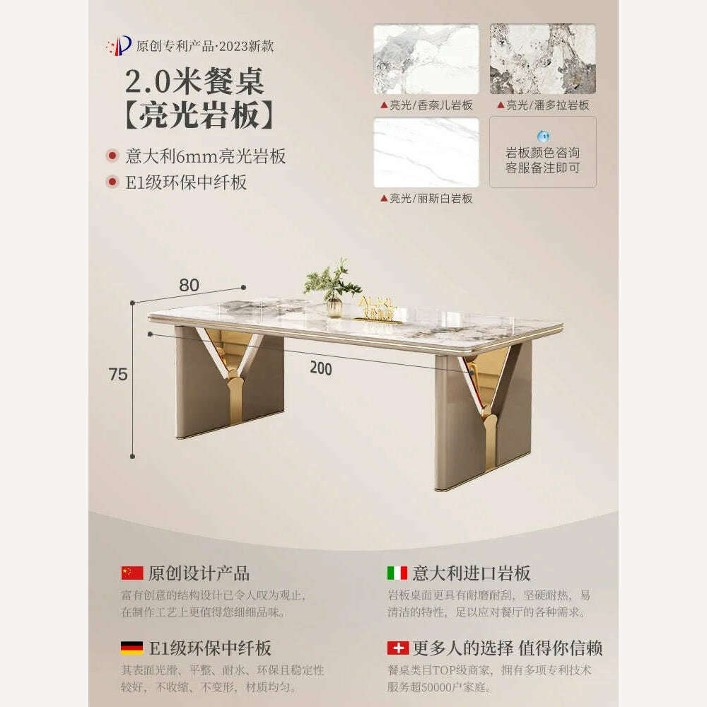 KIMLUD, Side Console Dining Tables Center Reception Wall Modern Dining Tables Restaurant Room Articulos Para El Hogar Salon Furniture, 2.0m table, KIMLUD APPAREL - Womens Clothes