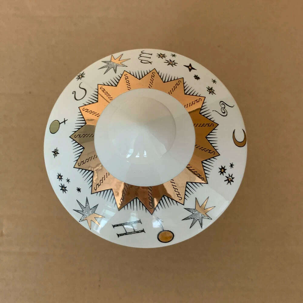 KIMLUD, Signs Of The Zodiac Italian Sun Star Moon Candle Holder Incense Candles Jar Cup Hotel Study Art Ornaments Home Decor Crafts, KIMLUD Womens Clothes