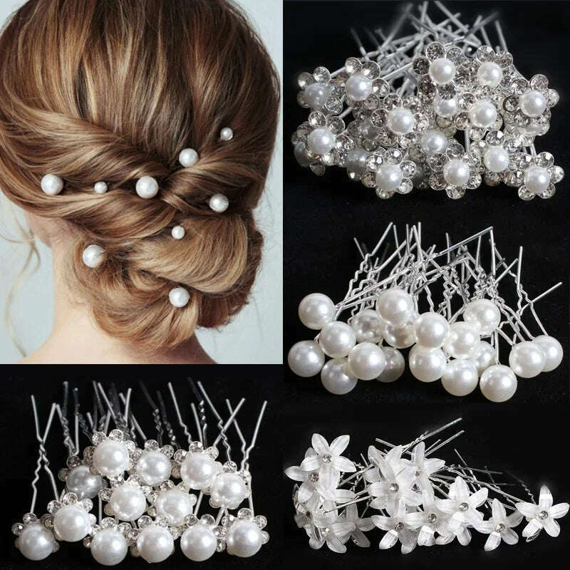 KIMLUD, Silver Color Pearl Rhinestone Wedding Hair Combs Hair Accessories for Women Accessories Hair Ornaments Jewelry Bridal Headpiece, KIMLUD Womens Clothes
