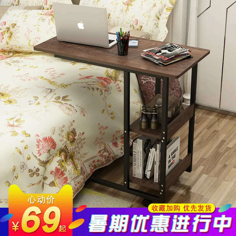 KIMLUD, Simple bedside table removable laptop table lazy home bed desk bedroom table sofa side table, KIMLUD Womens Clothes