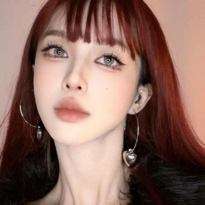 KIMLUD, Simple Big Heart Hoop Earrings For Women Personality Statement Earrings Earrings For Women Fashion Jewelry Accessories, KIMLUD Womens Clothes