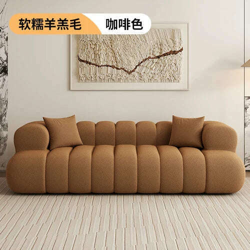 KIMLUD, Simple Modern Lazy Sofas Nordic Velvet Two Seater Recliner Living Room Sofas Floor Reading Lounge Divani Da Soggiorno Furniture, coffeeberber Fleece / One Seat, KIMLUD APPAREL - Womens Clothes