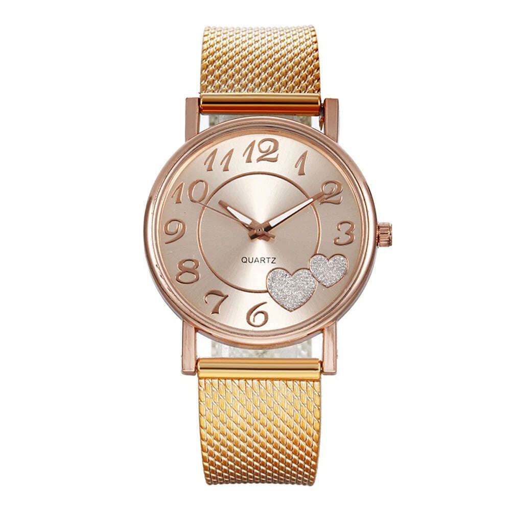 Simple Vintage Classic 2024 Fashion Casual Women Watch Ladies Mesh Belt Elegant Wild Creative Lover Quartz Wristwatch - KIMLUD
