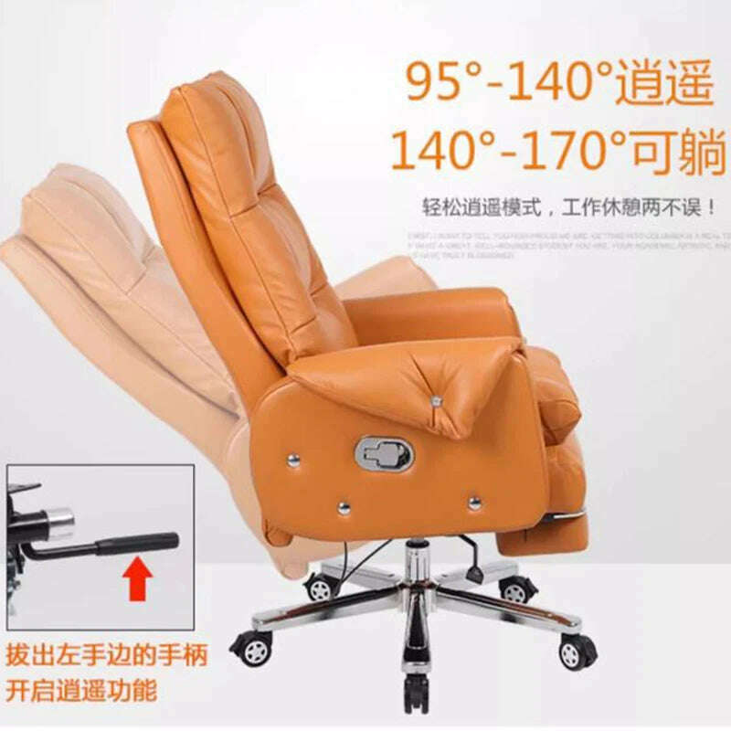 Simplicity Leather Office Chairs Meeting Swivel Modern Computer Office Chairs Ergonomic Boss Office Furniture Bureaustoel LLOC - KIMLUD