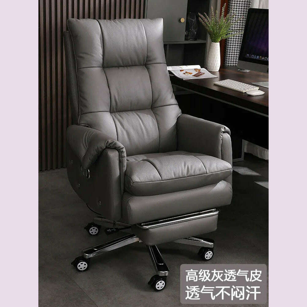 Simplicity Leather Office Chairs Meeting Swivel Modern Computer Office Chairs Ergonomic Boss Office Furniture Bureaustoel LLOC - KIMLUD