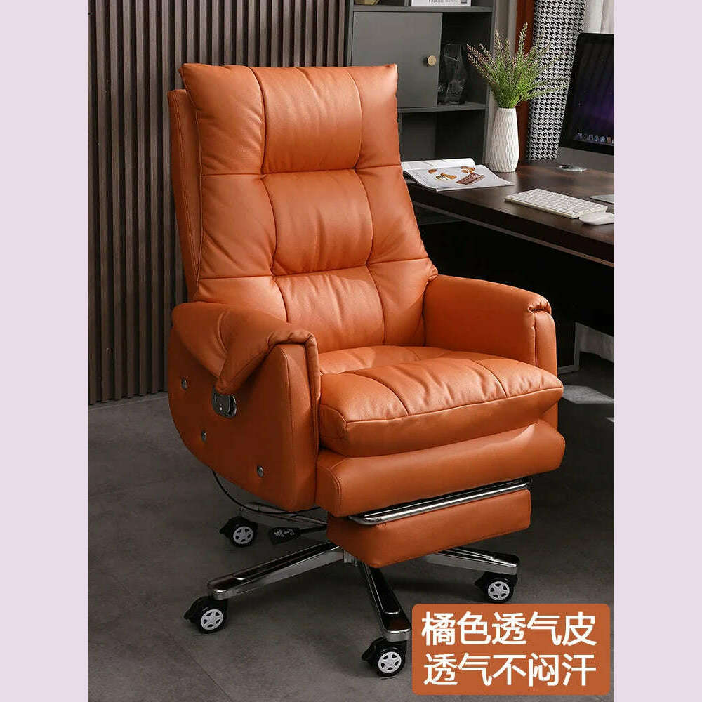 Simplicity Leather Office Chairs Meeting Swivel Modern Computer Office Chairs Ergonomic Boss Office Furniture Bureaustoel LLOC - KIMLUD