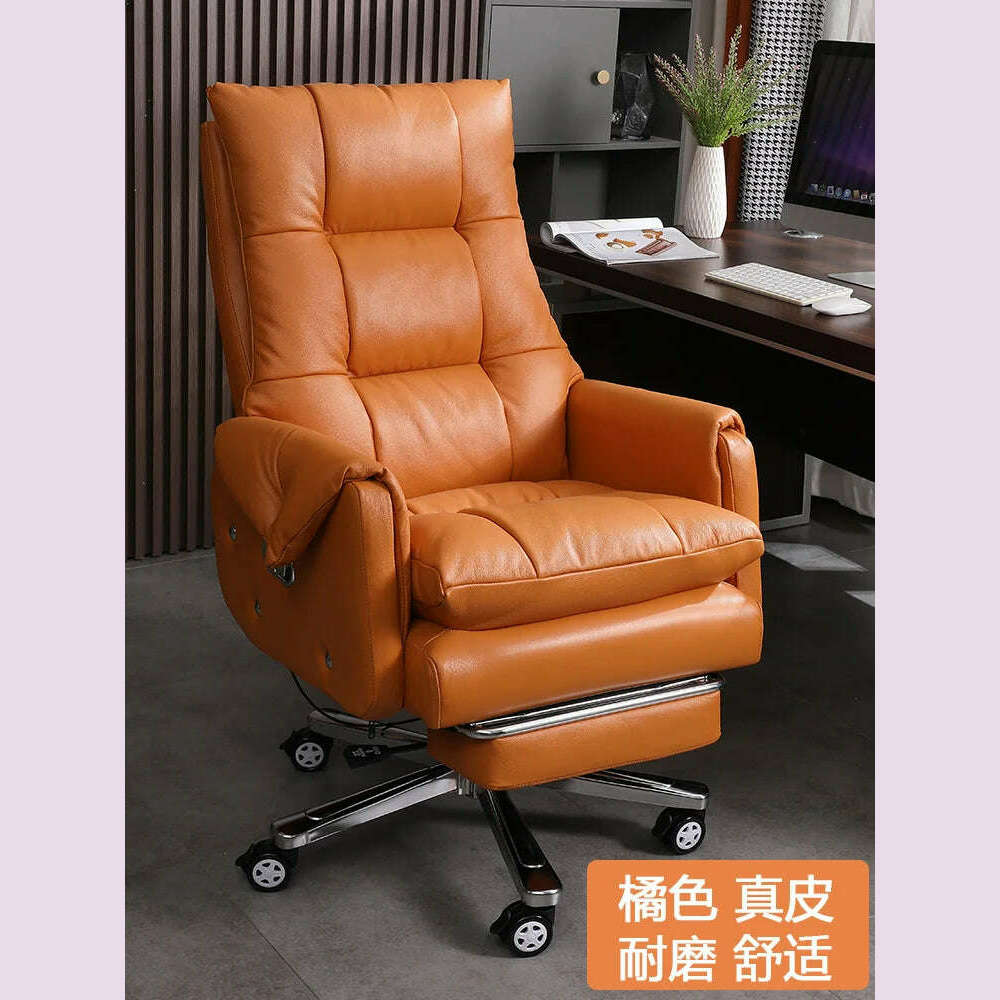 Simplicity Leather Office Chairs Meeting Swivel Modern Computer Office Chairs Ergonomic Boss Office Furniture Bureaustoel LLOC - KIMLUD