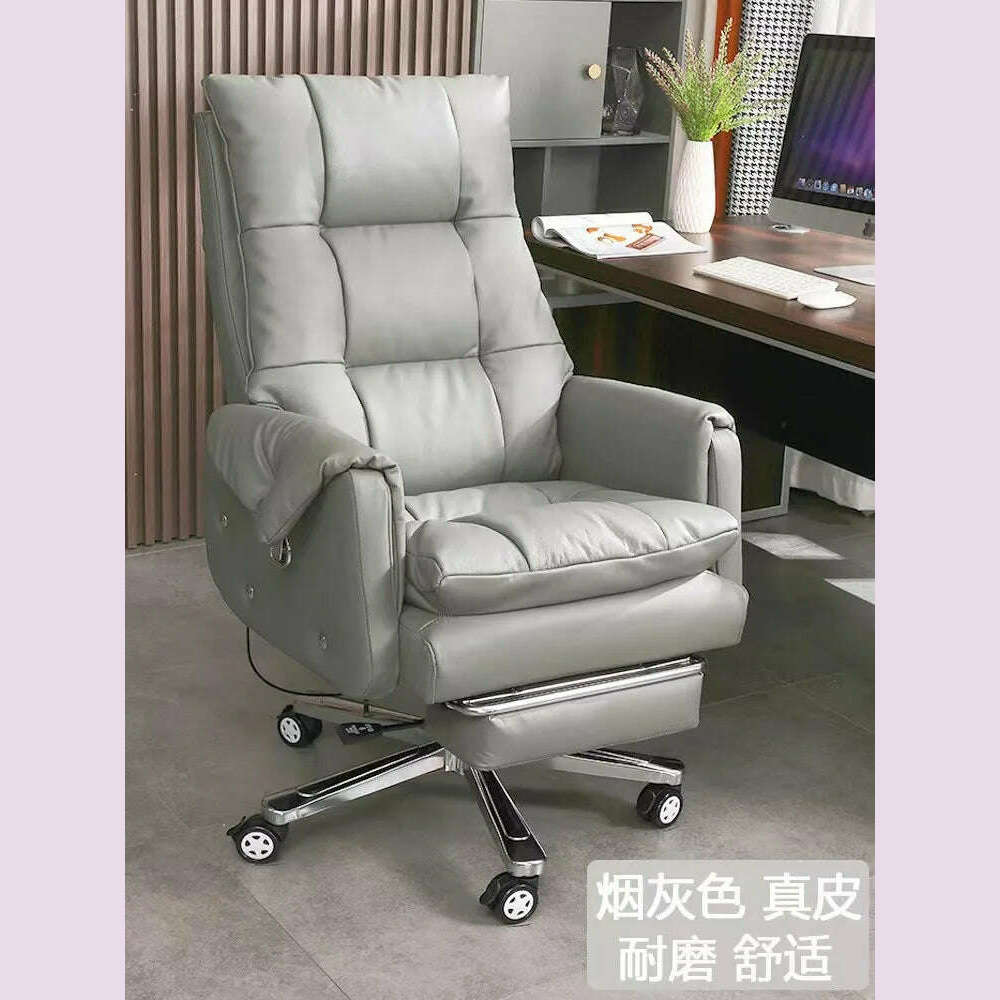 Simplicity Leather Office Chairs Meeting Swivel Modern Computer Office Chairs Ergonomic Boss Office Furniture Bureaustoel LLOC - KIMLUD