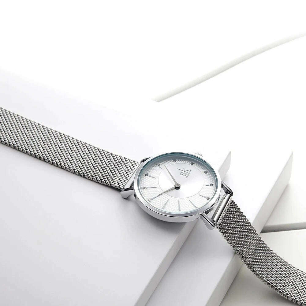 SK Designer Watch For Women Fashion Casual Dial Watch Women Precise Quartz Montre Femme Adjustable Milan Strap Reloj Mujer - KIMLUD