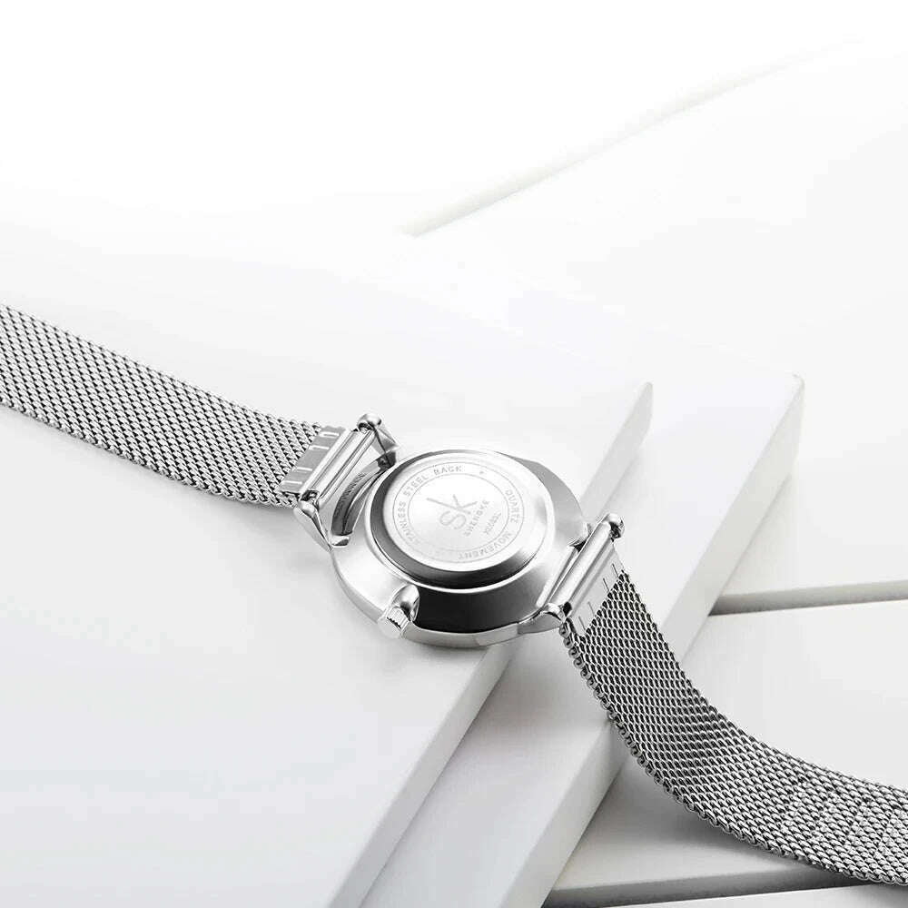 SK Designer Watch For Women Fashion Casual Dial Watch Women Precise Quartz Montre Femme Adjustable Milan Strap Reloj Mujer - KIMLUD