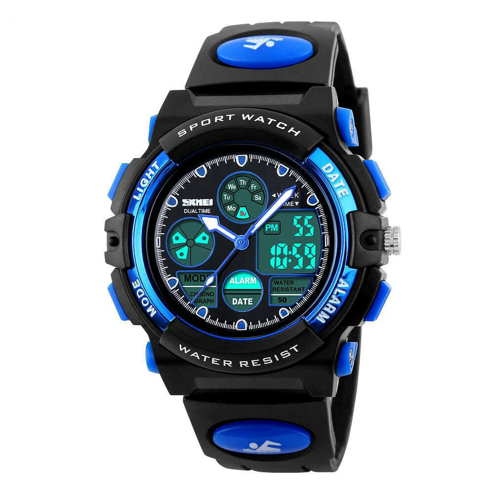 KIMLUD, SKMEI 1163 Sport Electronic Watches Girl Boy Military Digital Quartz Children Watch Dual Display Waterproof Kids Wristwatch 1451, KIMLUD Womens Clothes