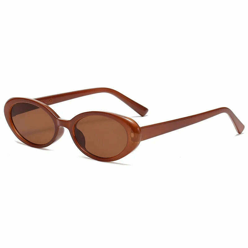 KIMLUD, Small Frame Vintage Sunglasses Man Brand Designer Sun Glasses Male Fashion Shades Oval Mirror Black Retro Oculos De Sol, Brown / Other, KIMLUD Womens Clothes