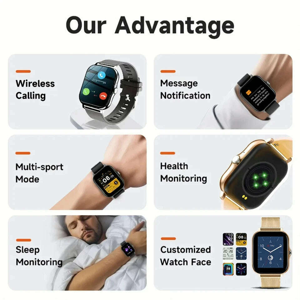 KIMLUD, Smart Watch For Men Women Gift For Xiaomi Full Touch Screen Sport Fitness Watches BT Call Digital Smartwatch Wristwatch 2024 New, KIMLUD Womens Clothes