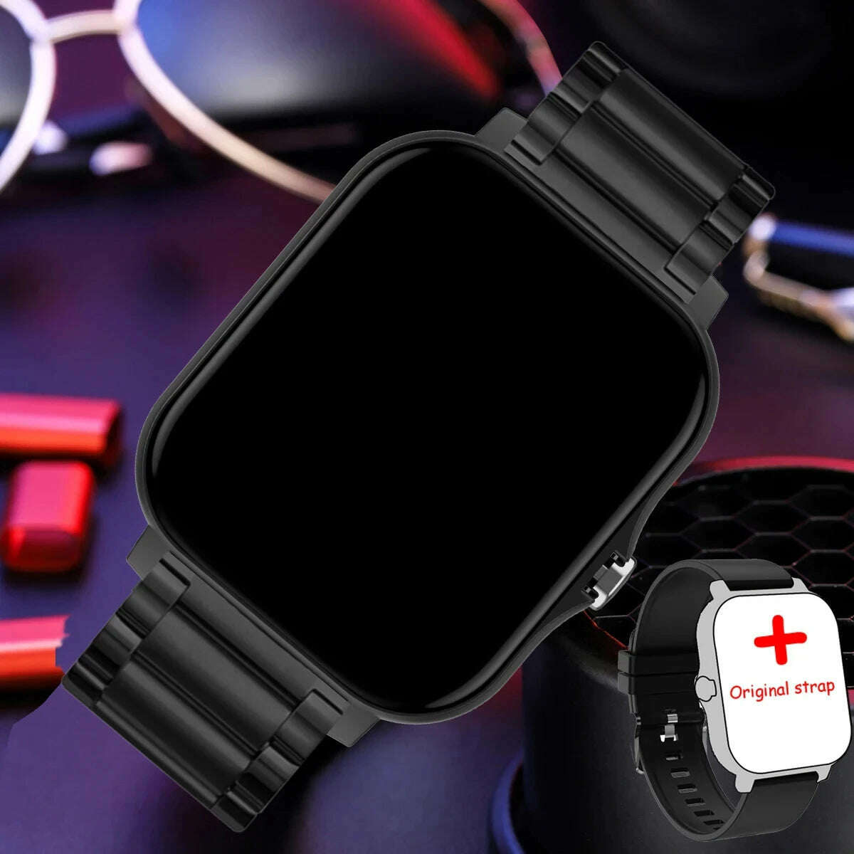 KIMLUD, Smart Watch For Men Women Gift For Xiaomi Full Touch Screen Sport Fitness Watches BT Call Digital Smartwatch Wristwatch 2024 New, Black steel strip / Bluetooth calls, KIMLUD APPAREL - Womens Clothes