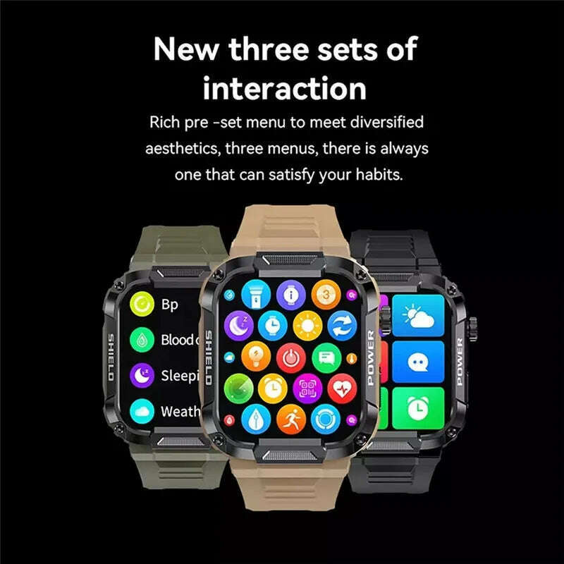 KIMLUD, Smart Watch MK66 Men 1.85inch Bluetooth Call AI Voice Heart Rate Health Monitor 400mAh Big Battery Sports Smartwatch, KIMLUD Womens Clothes