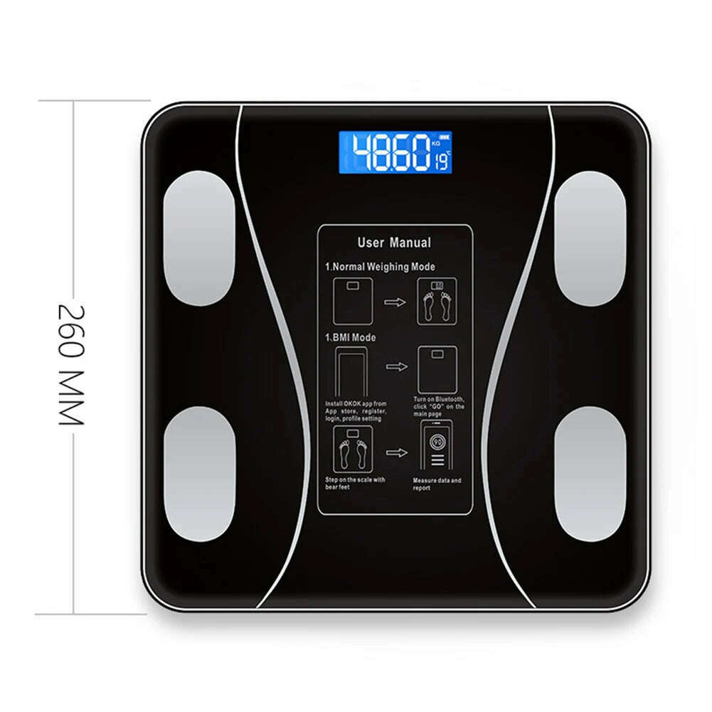 Smart Weighing Scale Bluetooth-compatible lichaamsvet intelligente Electronic Intelligent Weight Loss Body Fat Scale Balances - KIMLUD