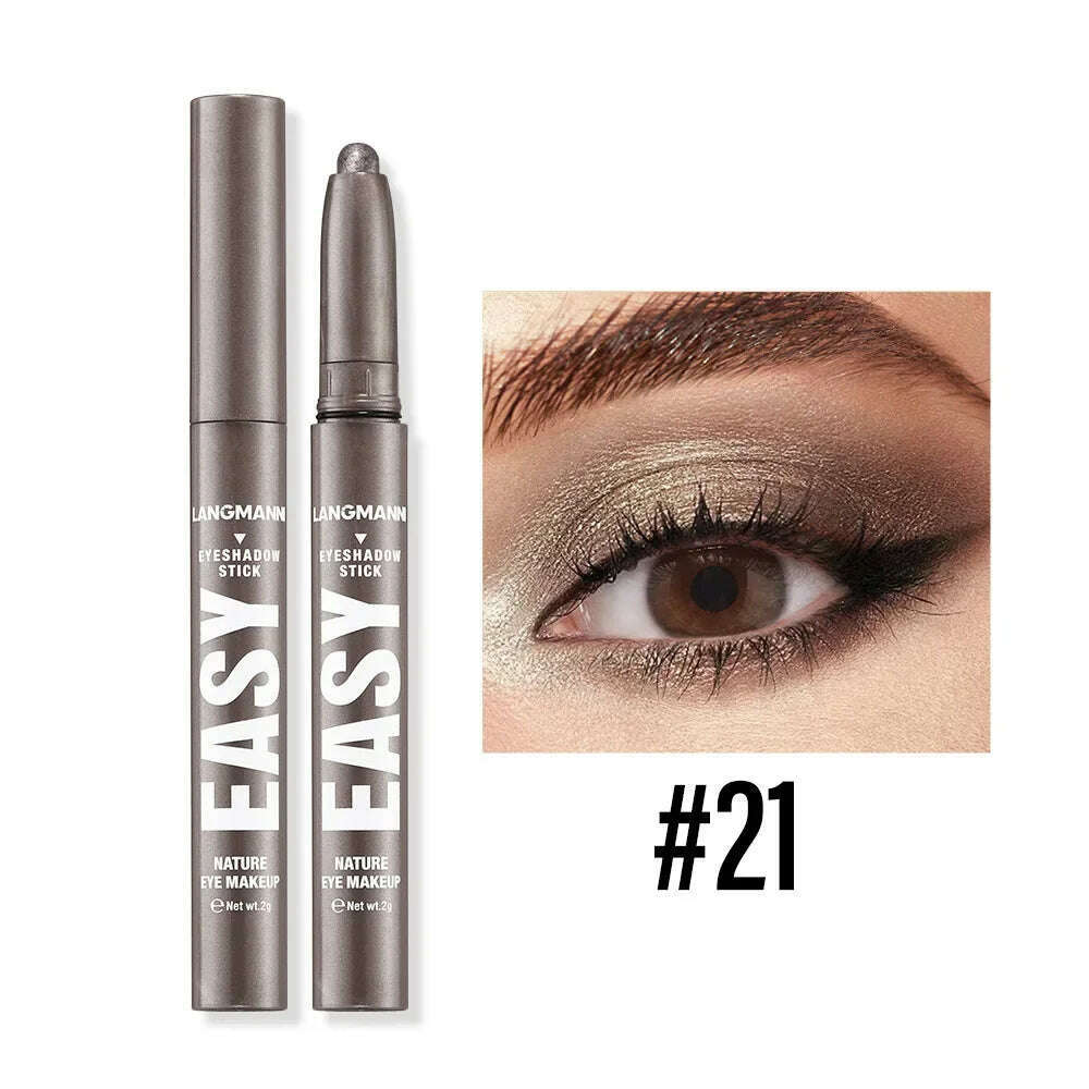 Smoke Rose Eyeshadow Pencil Glitter High-gloss Silkworm Liner Pen Highlighter Bronze Shimmer Matte Eye Shadow Stick Makeup - KIMLUD