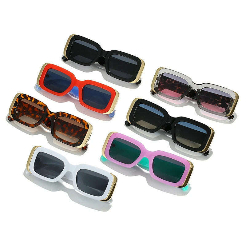 SO&EI Ins Popular Fashion Square Sunglasses Women Retro Brand Designer Jelly Color Shades UV400 Men Gradient Sun Glasses - KIMLUD