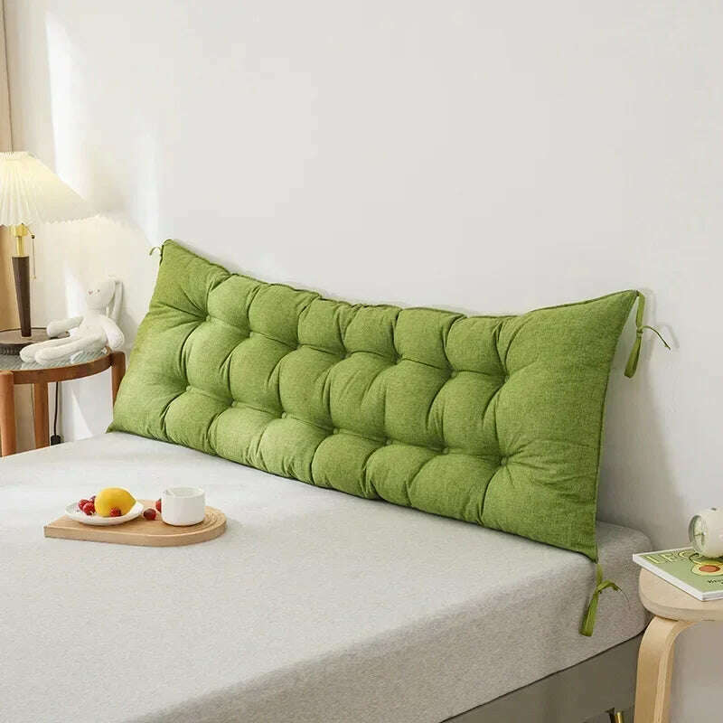 KIMLUD, Sofa Long Cushion Headboard Reading Pillows Bedside Thicken Cushion Large Backrest Lumbar Pillows Back Support Tatami Pillow, Waterproof green / 120x50cm, KIMLUD APPAREL - Womens Clothes