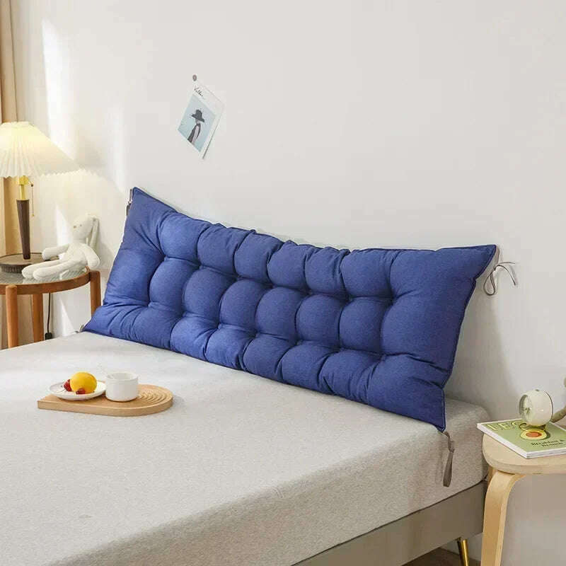 KIMLUD, Sofa Long Cushion Headboard Reading Pillows Bedside Thicken Cushion Large Backrest Lumbar Pillows Back Support Tatami Pillow, Waterproof blue / 120x50cm, KIMLUD APPAREL - Womens Clothes