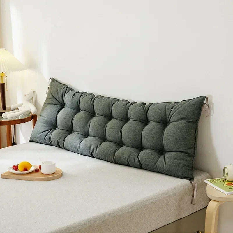KIMLUD, Sofa Long Cushion Headboard Reading Pillows Bedside Thicken Cushion Large Backrest Lumbar Pillows Back Support Tatami Pillow, Waterproof gray. / 90x45cm, KIMLUD APPAREL - Womens Clothes
