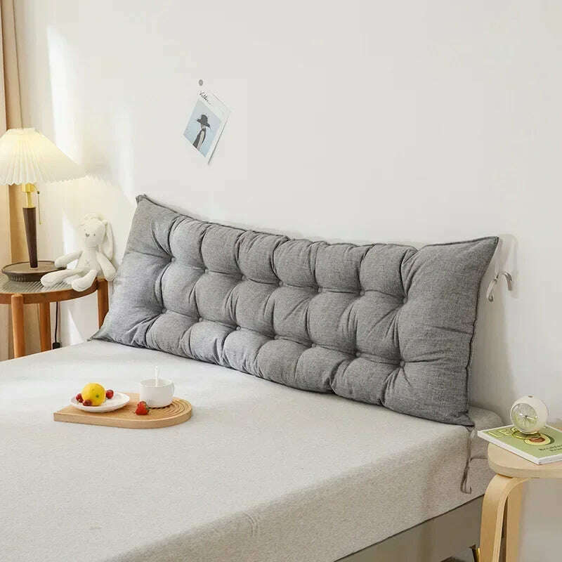 KIMLUD, Sofa Long Cushion Headboard Reading Pillows Bedside Thicken Cushion Large Backrest Lumbar Pillows Back Support Tatami Pillow, Waterproof gray / 120x50cm, KIMLUD APPAREL - Womens Clothes