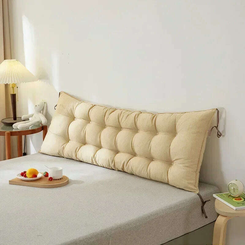 KIMLUD, Sofa Long Cushion Headboard Reading Pillows Bedside Thicken Cushion Large Backrest Lumbar Pillows Back Support Tatami Pillow, Waterproof beige / 120x50cm, KIMLUD APPAREL - Womens Clothes