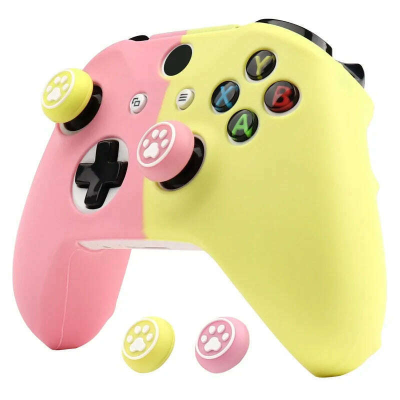 KIMLUD, Soft Silicone Protective Case For Xbox One S Controller Joystick Skin Gamepad Cover Video Games Accessories For Xbox One X, A0484-1, KIMLUD APPAREL - Womens Clothes